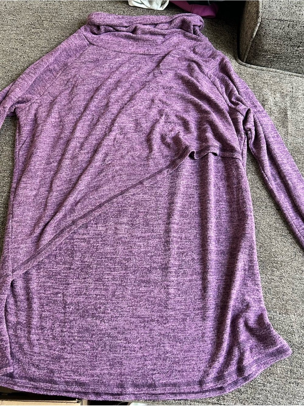 Nursing Queen Purple Long Sleeve Cowl Neck Tunic